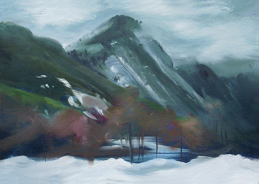 Winter in Franconia Notch Painting by Nancy Griswold