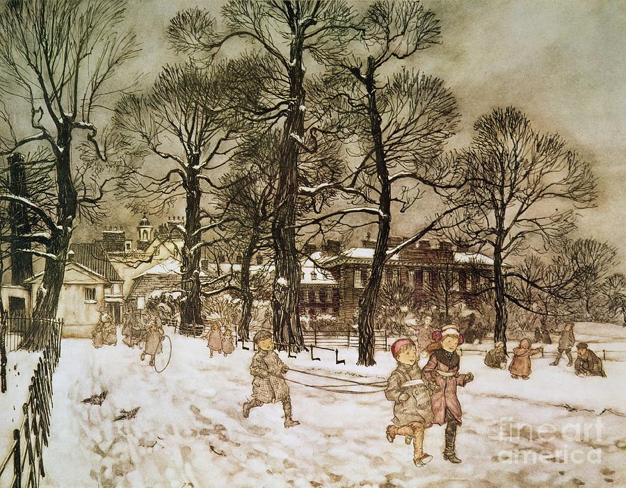 Winter in Kensington Gardens Drawing by Arthur Rackham