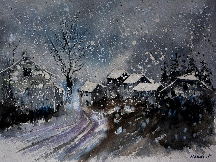Landscape Painting - winter in Orchimont by Pol Ledent