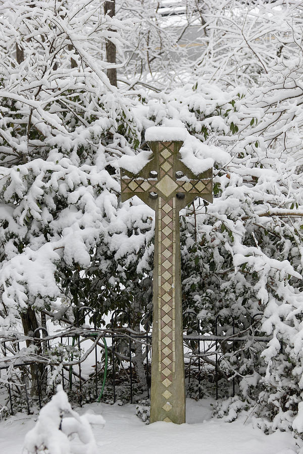Winter In Spring Celtic Cross Photograph by Teresa Mucha