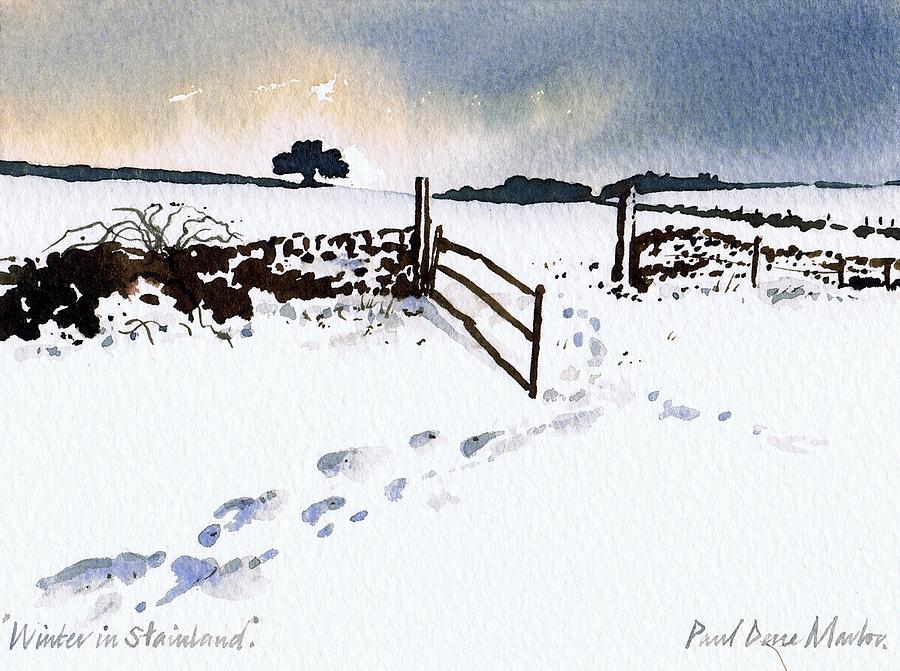 Winter in Stainland Painting by Paul Dene Marlor