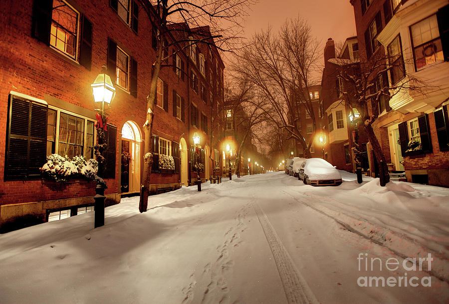 Winter in Boston's Beacon Hill neighborhood by Denis Tangney Jr