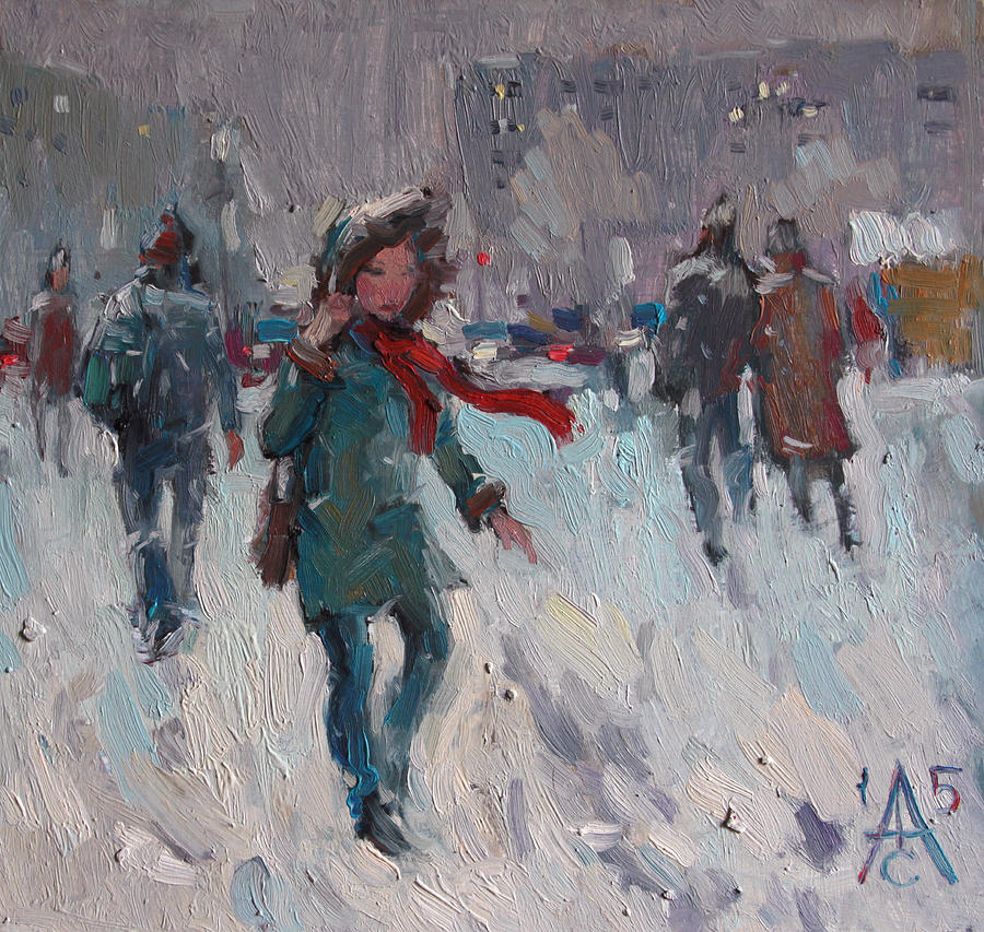 Winter in the City Painting by Sergey Avdeev - Fine Art America