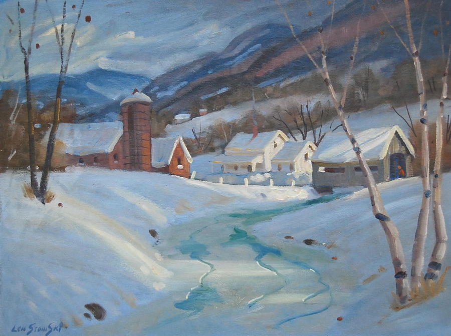 Winter In The Hoosac Valley Painting by Len Stomski
