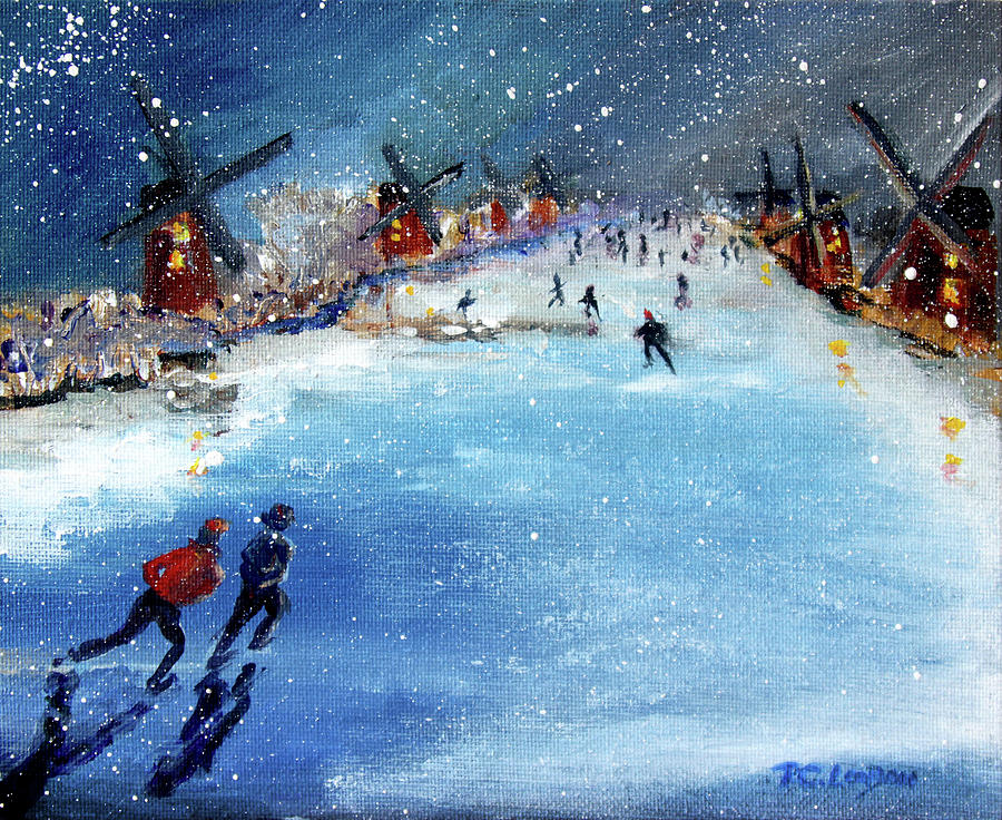 Winter in the Netherlands Painting by Phyllis London