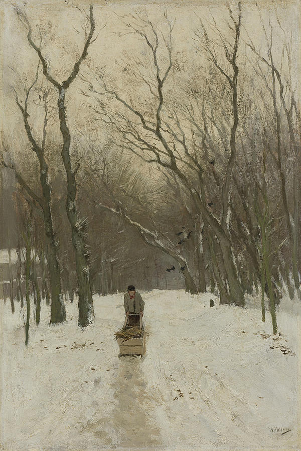 Anton Mauve Painting - Winter in the Scheveningen Groves by Anton Mauve