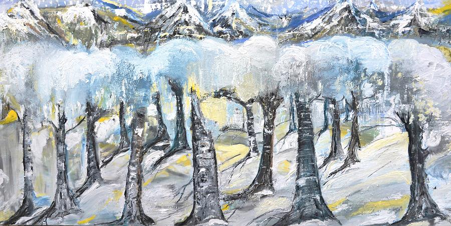 Winter in the Woods Painting by Evelina Popilian