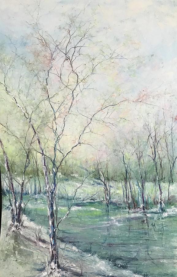 Tree Painting - Winter Interlude by Robin Miller-Bookhout
