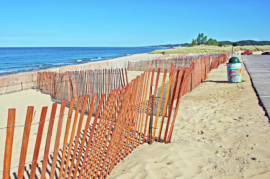 Winter-is-Coming Snow Fences on Lake Michigan Beach near Saugatuck, Michigan  Photograph by Ruth Hager