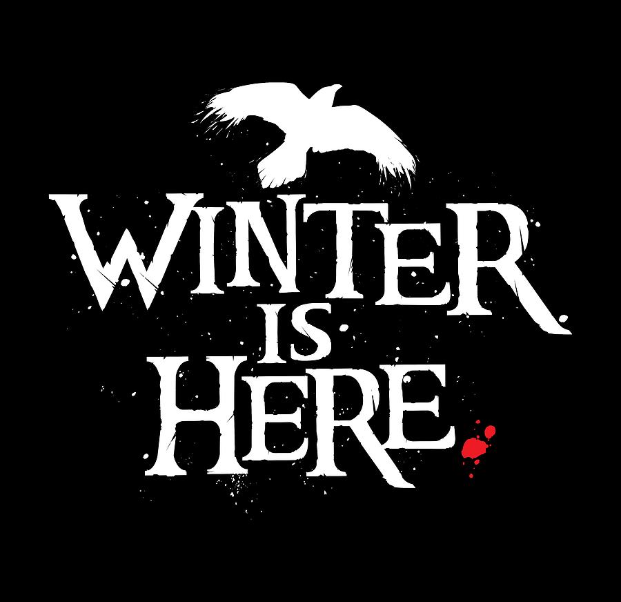 Winter Digital Art - Winter is Here - White Raven by Edward Draganski