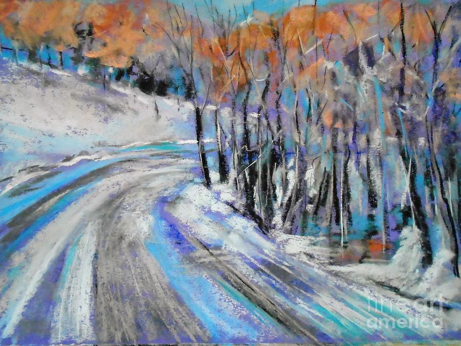 Winter IV Pastel by Angela Cartner