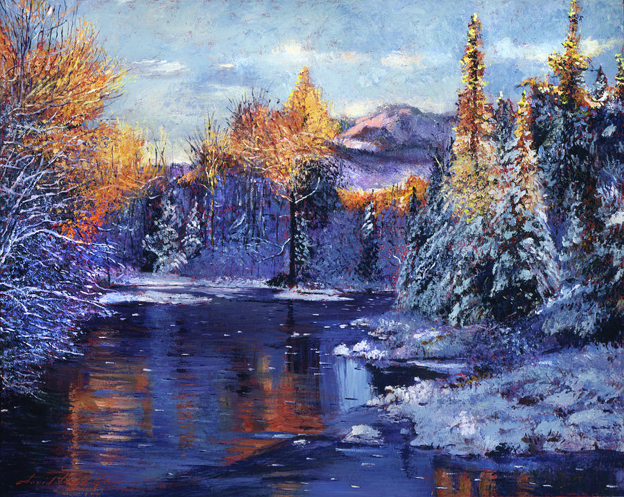 Winter Lake Memories Painting by David Lloyd Glover