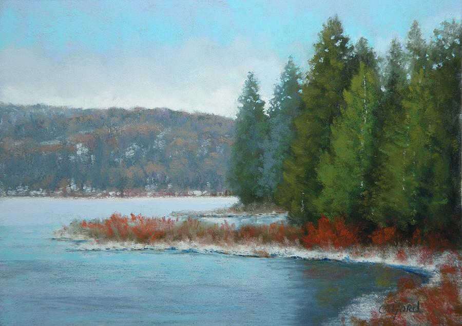 Winter Painting - Winter Lake by Paula Ann Ford