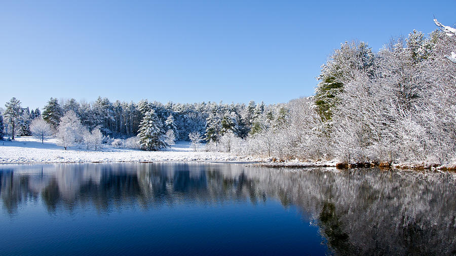 Winter Lake Scene Photograph by Edward Myers
