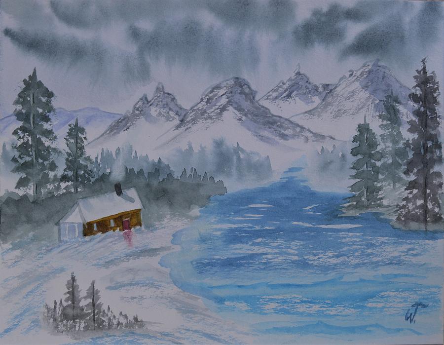 Winter Lakeshore Painting by Warren Thompson