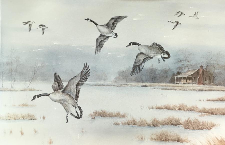 Winter Landing Painting by ML McCormick