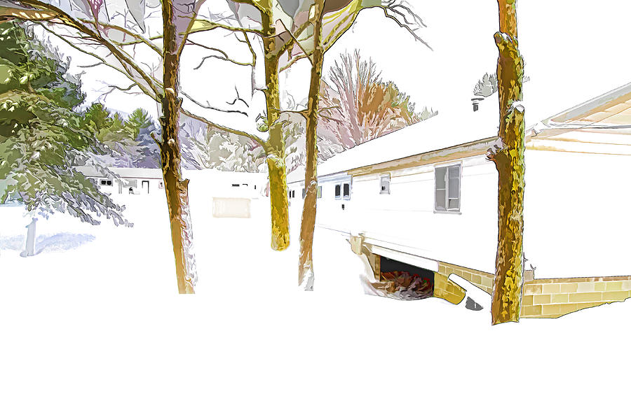 Winter landscape 4 Painting by Jeelan Clark