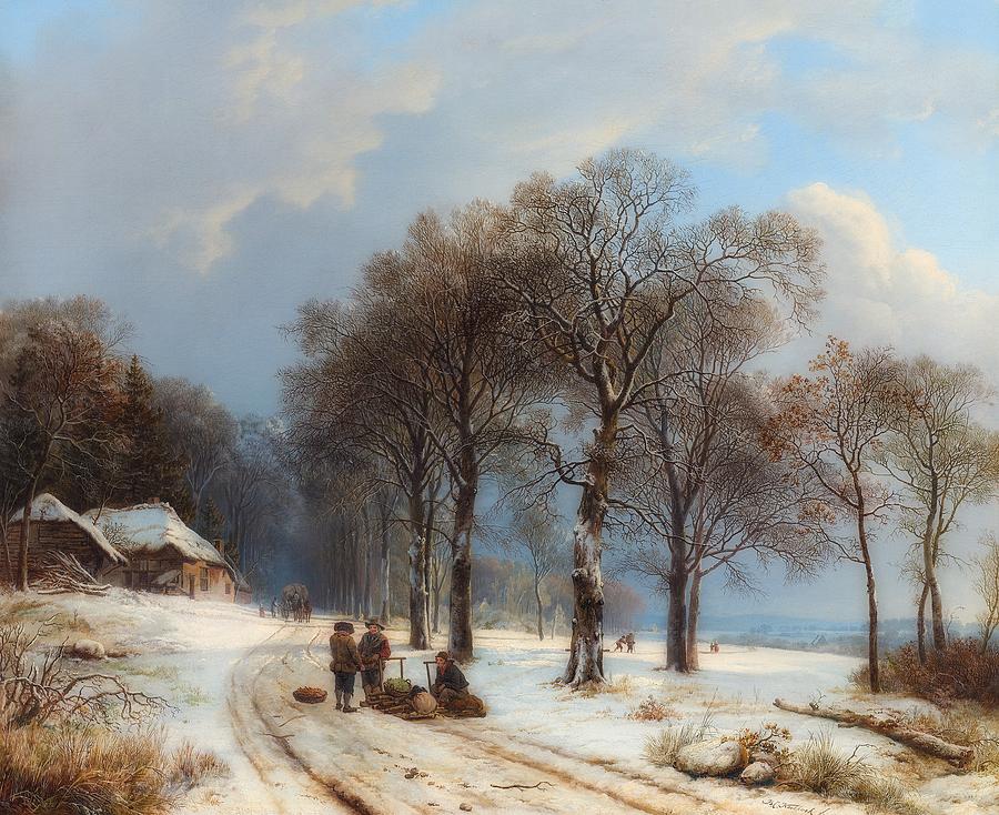 Winter Landscape Painting by Mountain Dreams