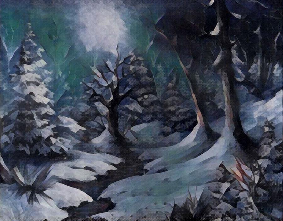Winter landscape digital Painting by Megan Walsh