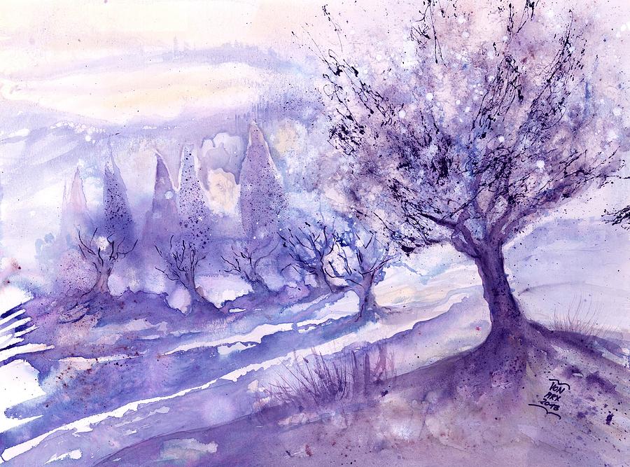 Winter Landscape early Morning  Painting by Sabina Von Arx