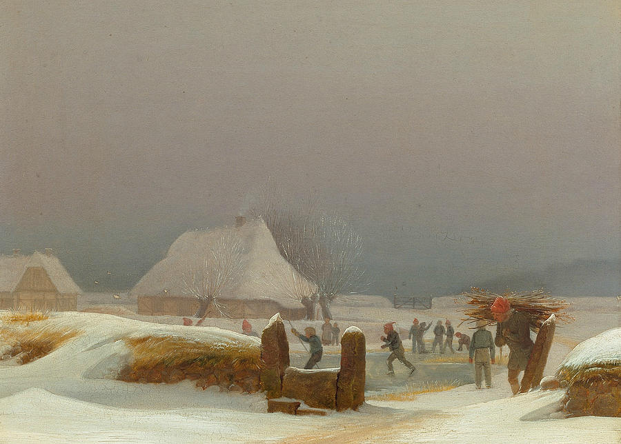 Winter Landscape from Funen Painting by Wilhelm Bendz