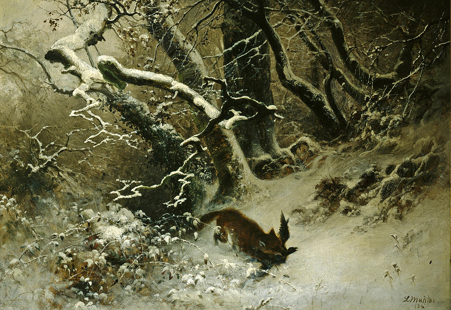 Ludwig Munthe Painting - Winter Landscape by Ludwig Munthe