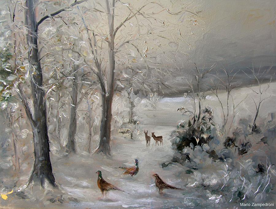 Winter landscape Painting by Mario Zampedroni