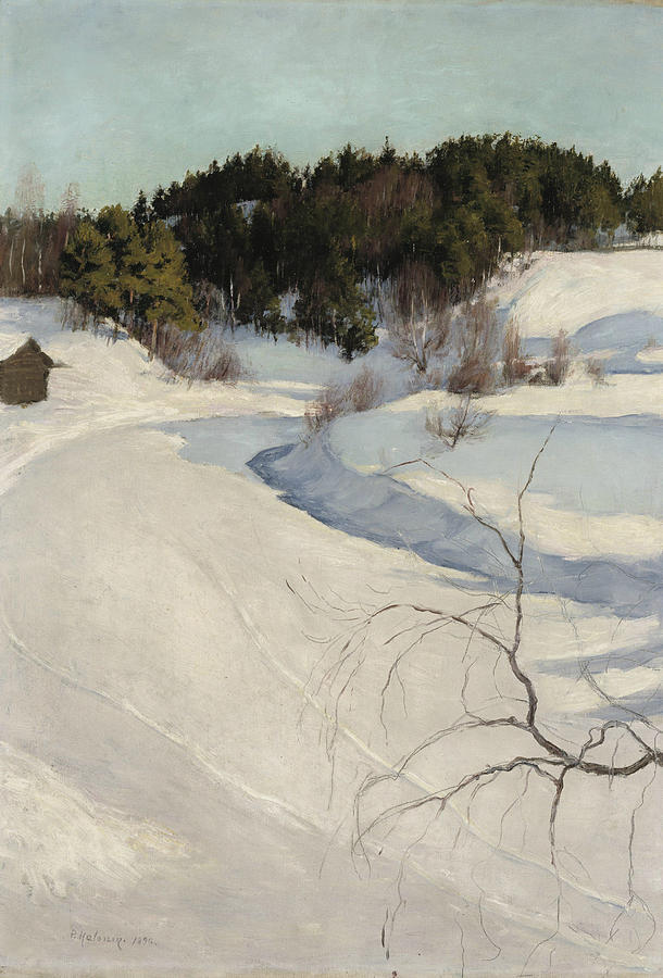 Winter Landscape, Myllykyla Painting by Pekka Halonen