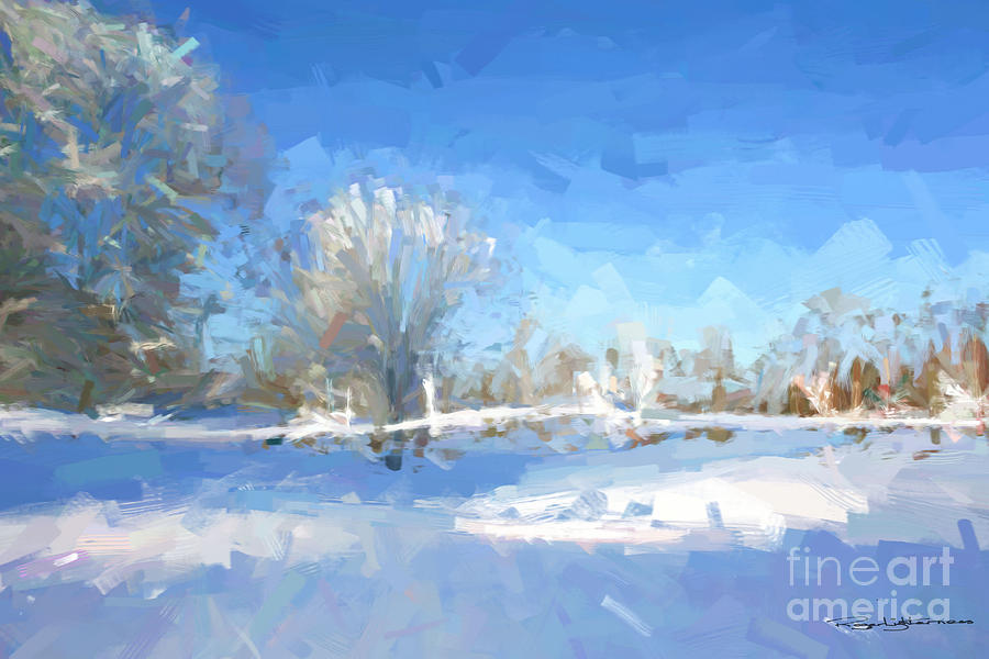 Winter landscape Digital Art by Roger Lighterness