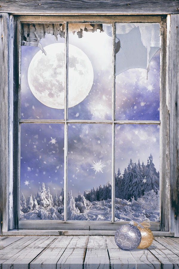 Winter Landscape Through The Window Digital Art By Mihaela Pater