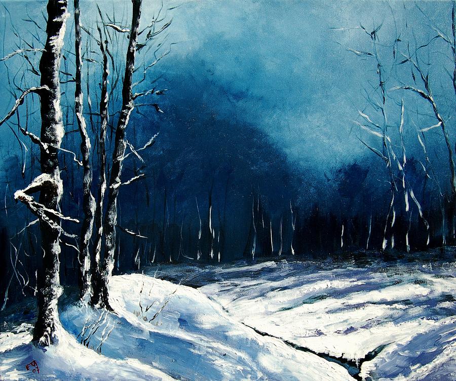 winter landscape painting easy