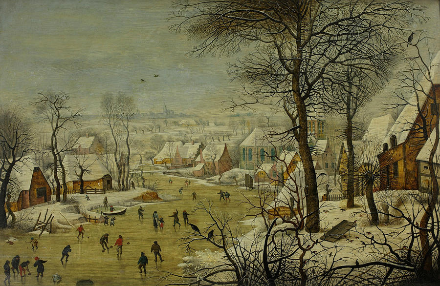 Winter Landscape with a Bird Trap Painting by Pieter Brueghel the Younger