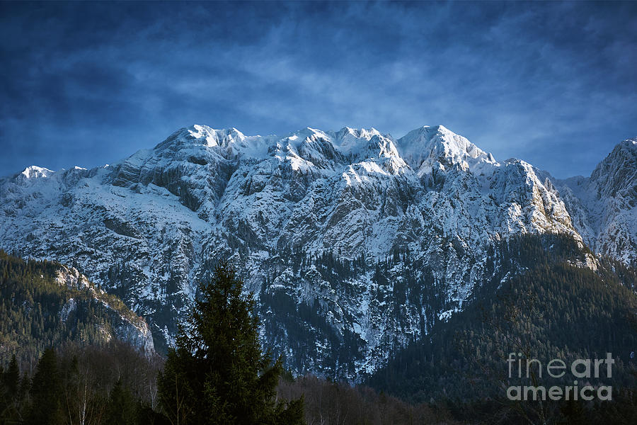 Winter landscape with rocky mountains Photograph by Ragnar Lothbrok