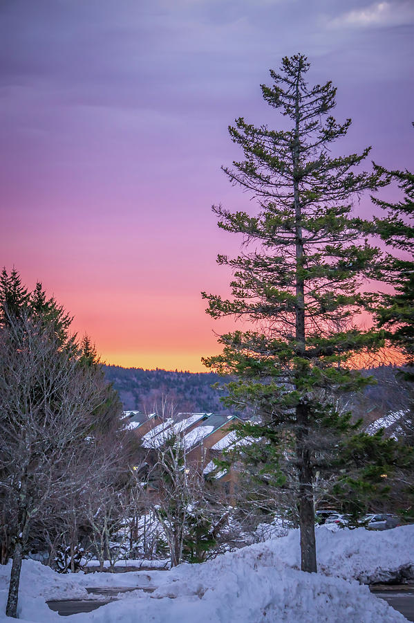 Winter Landscape With Sunrise At Snowshoe Mountain Wv Photograph by Alex Grichenko
