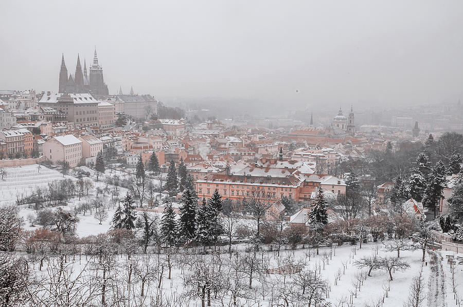 Winter Lesser Town. Snowy walk in Prague Photograph by Jenny Rainbow