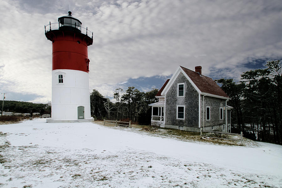 Winter Lighthouse Photograph by Constantine Gregory