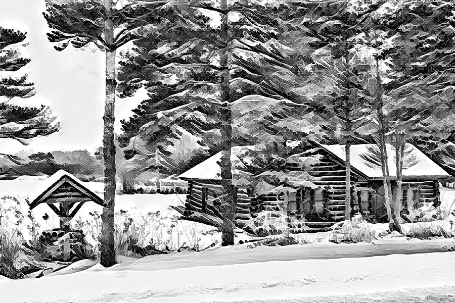Winter Log Cabin 2 Photograph by Steve Harrington