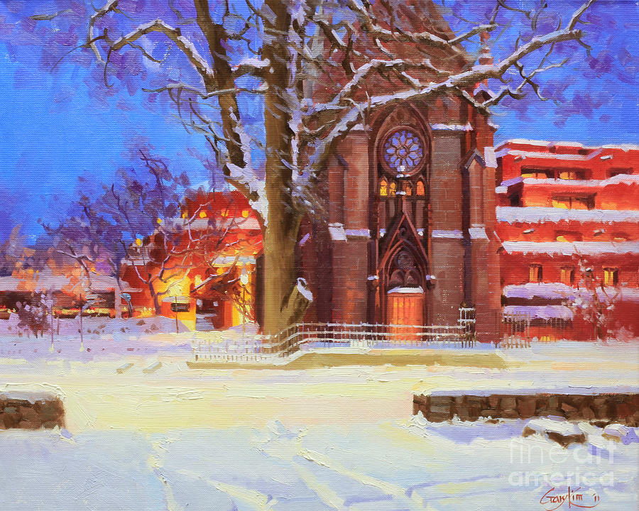 Winter Painting - Winter Lorreto chapel by Gary Kim