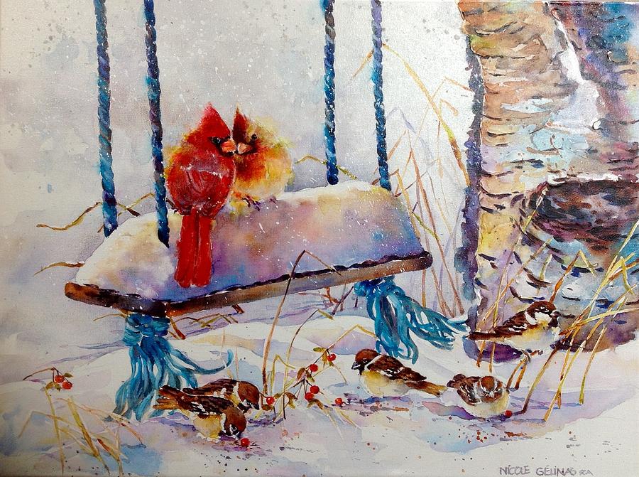 Winter Love Painting by Nicole Gelinas