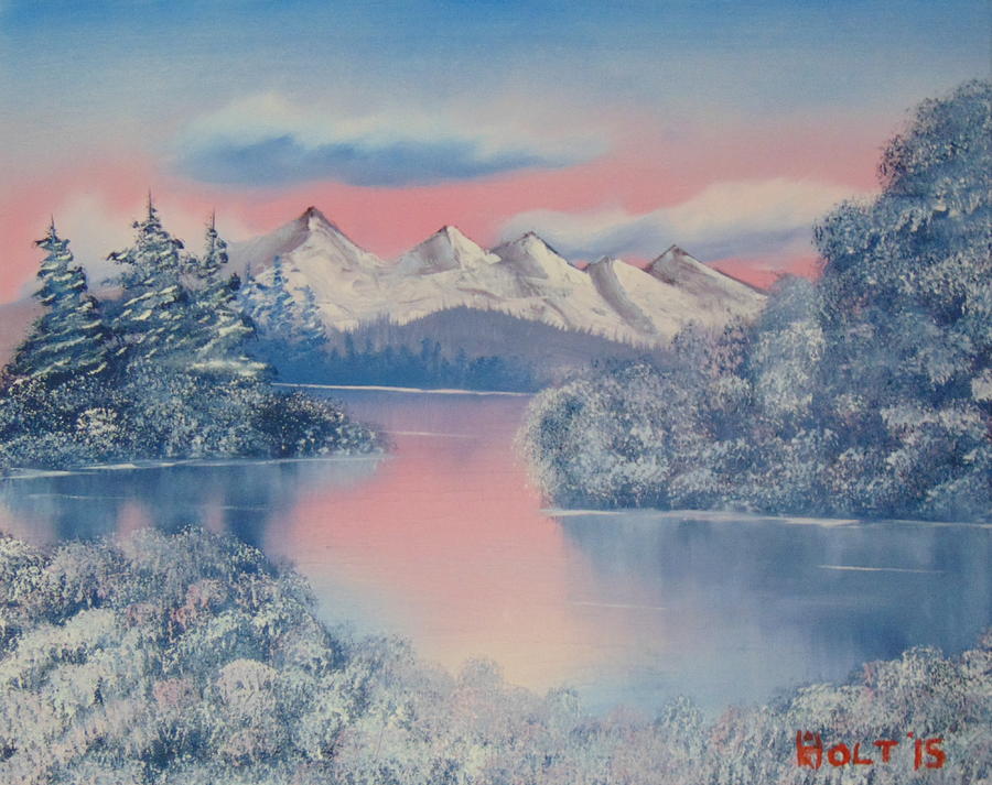 Mountain Painting - Winter Magic by Alan K Holt