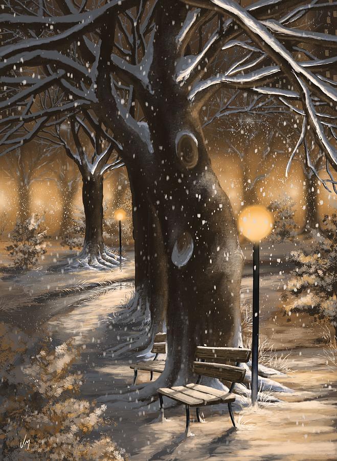 Winter Painting - Winter magic by Veronica Minozzi
