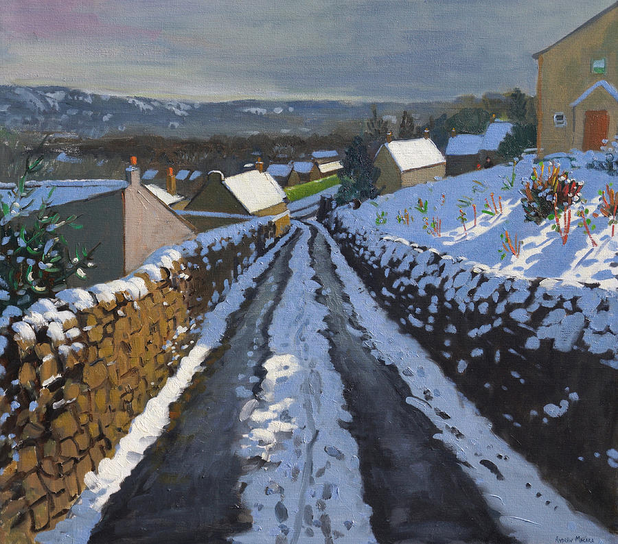 Winter Painting - Winter Middleton Derbyshire by Andrew Macara