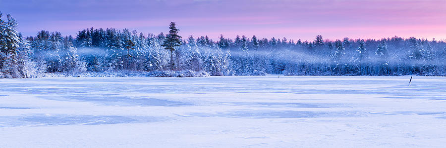 Winter Mist Baxter Lake New Hampshire Photograph by Jeff Sinon