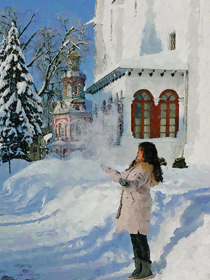 Winter Monastery In Snow 3 Digital Art by Yury Malkov