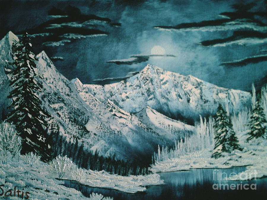 Winter Moon 2 Painting by Jim Saltis