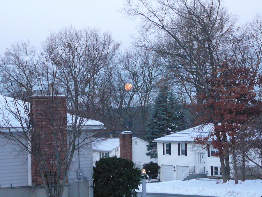 Winter Photograph - Winter Moon Before Sunrise by Joe Smiga Winter Photograph - Winter Moon Before Sunrise by Joe Smiga
