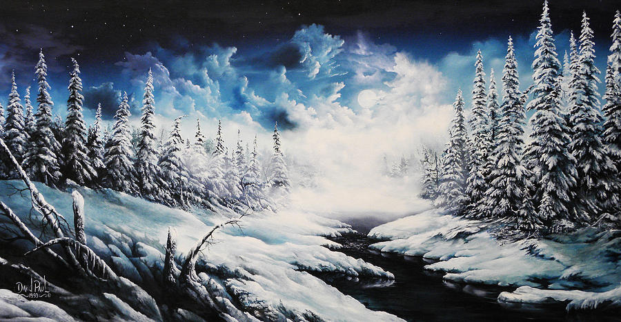 Winter Moon Painting by David Paul