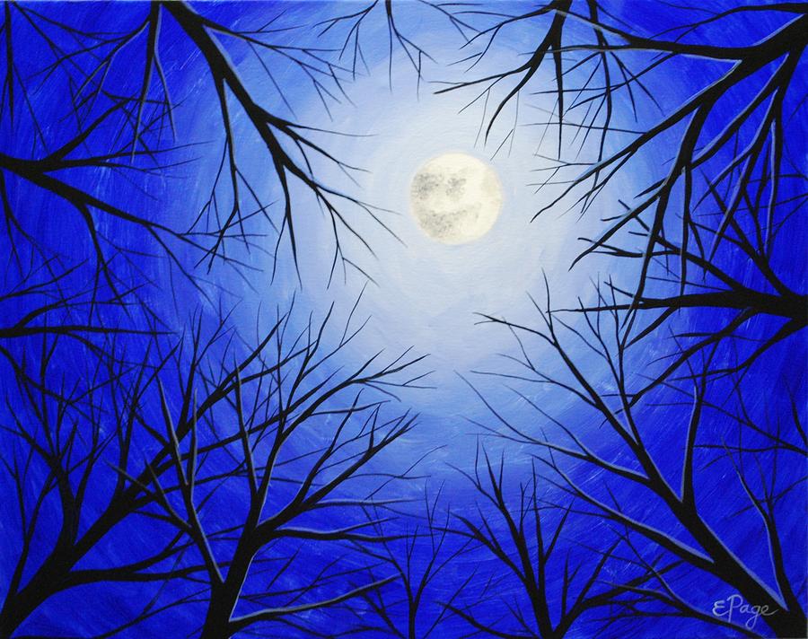 Winter Moon Painting by Emily Page