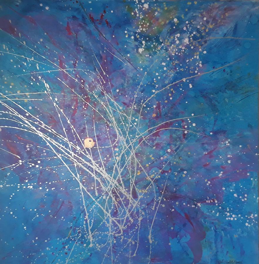 Abstract Expressionist Painting - Winter Moon by Julie Mignard