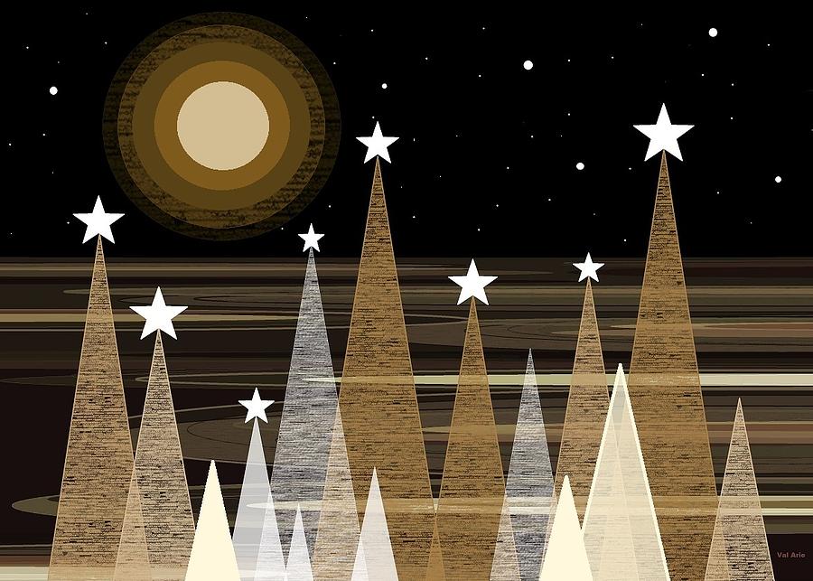 Winter Moon Shine Digital Art by Val Arie